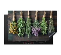 KitchenYeah© Induction Hob Protector Mat 20.3"x32.7" / 83x51.5 cm Cooker Top Protectors Cover Ceramic Covers Electric Hobs Vinyl Plants - Wood - Flowers - Drying