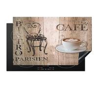 KitchenYeah© Induction Hob Protector Mat 20.3"x32.7" / 83x51.5 cm Cooker Top Protectors Cover Ceramic Covers Electric Hobs Vinyl Bistro Parisien - Café - Coffee - Vintage