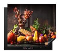 KitchenYeah© Induction Hob Protector Mat 20.5"x23.2" / 59x52 cm Cooker Top Protectors Cover Ceramic Covers Electric Hobs Vinyl Vegetables - Fruit - Rustic - Table