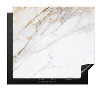 KitchenYeah© Induction Hob Protector Mat 20.5"x23.2" / 59x52 cm Stove Cap Top Cover Kitchen Cooker Covers for Electric Hobs Vinyl Marble - Stone - White - Gold - Marble Look - Stone - Luxe