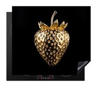 KitchenYeah© Induction Hob Protector Mat 20.5"x23.2" / 59x52 cm Stove Cap Top Cover Kitchen Cooker Covers for Electric Hobs Vinyl Strawberry - Gold - Black - Chrome