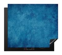 KitchenYeah© Induction Hob Protector Mat 20.5"x23.2" / 59x52 cm Stove Cap Top Cover Kitchen Cooker Covers for Electric Hobs Vinyl Concrete - Blue - Vintage - Texture - Industrial
