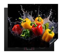 KitchenYeah© Induction Hob Protector Mat 20.5"x23.6" / 60x52 cm Cooker Top Protectors Cover Ceramic Covers Electric Hobs Vinyl Sweet Pepper - Black - Water - Red - Yellow