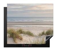 KitchenYeah© Induction Hob Protector Mat 20.5"x23.6" / 60x52 cm Cooker Top Protectors Cover Ceramic Covers Electric Hobs Vinyl Sandy Beach - Cloudy - Dunes