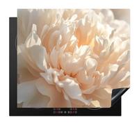 KitchenYeah© Induction Hob Protector Mat 20.5"x23.6" / 60x52 cm Cooker Top Protectors Cover Ceramic Covers Electric Hobs Vinyl Close Up - Peony - Light Pink