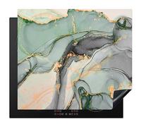 KitchenYeah© Induction Hob Protector Mat 20.5"x23.6" / 60x52 cm Stove Cap Top Cover Kitchen Cooker Covers for Electric Hobs Vinyl Gold - Marble - Green - Luxe - Glitter - Marble Look