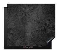 KitchenYeah© Induction Hob Protector Mat 20.5"x23.6" / 60x52 cm Stove Cap Top Cover Kitchen Cooker Covers for Electric Hobs Vinyl Concrete - Robust - Vintage - Rustic - Grey - Black