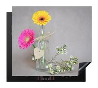 KitchenYeah© Induction Hob Protector Mat 20.5"x23.6" / 60x52 cm Stove Cap Top Cover Kitchen Cooker Covers for Electric Hobs Vinyl Flowers - Spring - Vase - Still Life