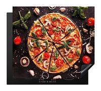 KitchenYeah© Induction Hob Protector Mat 20.5"x23.6" / 60x52 cm Stove Cap Top Cover Kitchen Cooker Covers for Electric Hobs Vinyl Pizza - Vegetable - Herbs - Kitchen - Industrial