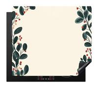 KitchenYeah© Induction Hob Protector Mat 20.5"x23.6" / 60x52 cm Stove Cap Top Cover Kitchen Cooker Covers for Electric Hobs Vinyl Branches - Winter - Plants - Light