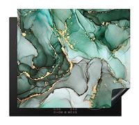 KitchenYeah© Induction Hob Protector Mat 20.5"x23.6" / 60x52 cm Stove Cap Top Cover Kitchen Cooker Covers for Electric Hobs Vinyl Gold - Marble - Green - Luxe - Marble Look - Grey