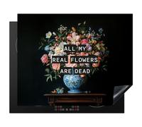KitchenYeah© Induction Hob Protector Mat 20.5"x25.6" / 65x52 cm Cooker Top Protectors Cover Ceramic Covers Electric Hobs Vinyl Flowers - Art - Pastel - Quotes