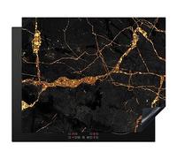 KitchenYeah© Induction Hob Protector Mat 20.5"x25.6" / 65x52 cm Cooker Top Protectors Cover Ceramic Covers Electric Hobs Vinyl Marble - Gold - Black - Marble Look - Luxe - Glitter