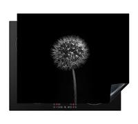 KitchenYeah© Induction Hob Protector Mat 20.5"x25.6" / 65x52 cm Stove Cap Top Cover Kitchen Cooker Covers for Electric Hobs Vinyl Dandelion - Black - Floral - Botanical