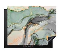 KitchenYeah© Induction Hob Protector Mat 20.5"x25.6" / 65x52 cm Stove Cap Top Cover Kitchen Cooker Covers for Electric Hobs Vinyl Gold - Marble - Green - Luxe - Glitter - Marble Look