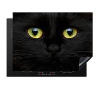KitchenYeah© Induction Hob Protector Mat 20.5"x27.6" / 70x52 cm Cooker Top Protectors Cover Ceramic Covers Electric Hobs Vinyl Cat - Eyes - Yellow - Black
