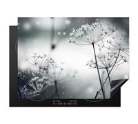 KitchenYeah© Induction Hob Protector Mat 20.5"x27.6" / 70x52 cm Stove Cap Top Cover Kitchen Cooker Covers for Electric Hobs Vinyl Flowers - Winter - Snow - Nature