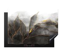 KitchenYeah© Induction Hob Protector Mat 20.5"x29.5" / 75x52 cm Cooker Top Protectors Cover Ceramic Covers Electric Hobs Vinyl Marble - Black - Gold - Luxury - Marble Look