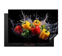KitchenYeah© Induction Hob Protector Mat 20.5"x30.7" / 78x52 cm Cooker Top Protectors Cover Ceramic Covers Electric Hobs Vinyl Sweet Pepper - Black - Water - Red - Yellow