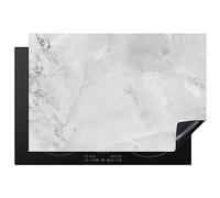 KitchenYeah© Induction Hob Protector Mat 20.5"x30.7" / 78x52 cm Stove Cap Top Cover Kitchen Cooker Covers for Electric Hobs Vinyl Marble - Stone - White - Grey - Marble Look