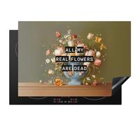 KitchenYeah© Induction Hob Protector Mat 20.5"x30.7" / 78x52 cm Stove Cap Top Cover Kitchen Cooker Covers for Electric Hobs Vinyl Flower - Quote - Vintage - Art