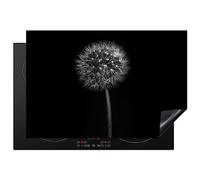KitchenYeah© Induction Hob Protector Mat 20.5"x30.7" / 78x52 cm Stove Cap Top Cover Kitchen Cooker Covers for Electric Hobs Vinyl Dandelion - Black - Floral - Botanical