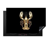KitchenYeah© Induction Hob Protector Mat 20.5"x31.5" / 80.2x52.2 cm Cooker Top Protectors Cover Ceramic Covers Electric Hobs Vinyl Lobster - Gold - Texture - Black
