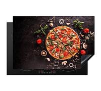 KitchenYeah© Induction Hob Protector Mat 20.5"x31.5" / 80.2x52.2 cm Stove Cap Top Cover Kitchen Cooker Covers for Electric Hobs Vinyl Pizza - Vegetable - Herbs - Kitchen - Industrial