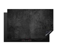 KitchenYeah© Induction Hob Protector Mat 20.5"x31.5" / 80.2x52.2 cm Stove Cap Top Cover Kitchen Cooker Covers for Electric Hobs Vinyl Concrete - Robust - Vintage - Rustic - Grey - Black