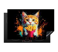 KitchenYeah© Induction Hob Protector Mat 20.5"x31.5" / 80x52 cm Cooker Top Protectors Cover Ceramic Covers Electric Hobs Vinyl Cat - Food - Chips - Graffiti - Abstract