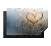 KitchenYeah© Induction Hob Protector Mat 20.5"x31.5" / 80x52 cm Cooker Top Protectors Cover Ceramic Covers Electric Hobs Vinyl Heart - Condensation - Water - 3D