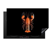 KitchenYeah© Induction Hob Protector Mat 20.5"x31.5" / 80x52 cm Cooker Top Protectors Cover Ceramic Covers Electric Hobs Vinyl Lobster - Orange - Black - Modern