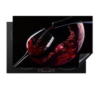 KitchenYeah© Induction Hob Protector Mat 20.5"x31.5" / 80x52 cm Cooker Top Protectors Cover Ceramic Covers Electric Hobs Vinyl Wine - Red - Glass - Black