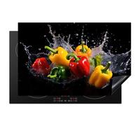 KitchenYeah© Induction Hob Protector Mat 20.5"x31.5" / 80x52 cm Cooker Top Protectors Cover Ceramic Covers Electric Hobs Vinyl Sweet Pepper - Black - Water - Red - Yellow