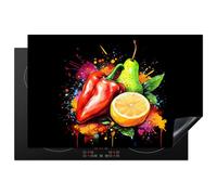 KitchenYeah© Induction Hob Protector Mat 20.5"x31.5" / 80x52 cm Cooker Top Protectors Cover Ceramic Covers Electric Hobs Vinyl Pepper - Pear - Lemon - Graffiti - Paint - Abstract