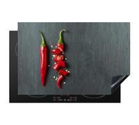 KitchenYeah© Induction Hob Protector Mat 20.5"x31.5" / 80x52 cm Stove Cap Top Cover Kitchen Cooker Covers for Electric Hobs Vinyl Pepper - Red - Spice - Grey - Green