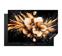 KitchenYeah© Induction Hob Protector Mat 20.5"x31.5" / 80x52 cm Stove Cap Top Cover Kitchen Cooker Covers for Electric Hobs Vinyl Flowers - Gold - Graffiti - Black - Abstract