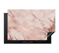 KitchenYeah© Induction Hob Protector Mat 20.5"x31.9" / 81.2x52 cm Cooker Top Protectors Cover Ceramic Covers Electric Hobs Vinyl Marble - Pink - Luxury - Marble Look - Glitter - Design