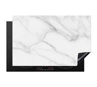 KitchenYeah© Induction Hob Protector Mat 20.5"x31.9" / 81x52 cm Stove Cap Top Cover Kitchen Cooker Covers for Electric Hobs Vinyl Marble - Textured - White - Grey - Stone - Marble Look