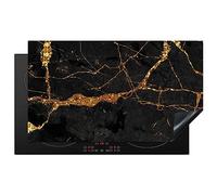 KitchenYeah© Induction Hob Protector Mat 20.5"x35.4" / 90x52 cm Cooker Top Protectors Cover Ceramic Covers Electric Hobs Vinyl Marble - Gold - Black - Marble Look - Luxe - Glitter