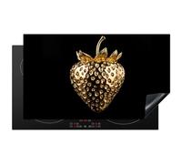 KitchenYeah© Induction Hob Protector Mat 20.5"x35.4" / 90x52 cm Stove Cap Top Cover Kitchen Cooker Covers for Electric Hobs Vinyl Strawberry - Gold - Black - Chrome
