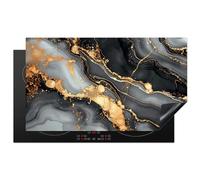 KitchenYeah© Induction Hob Protector Mat 20.5"x35.4" / 90x52 cm Stove Cap Top Cover Kitchen Cooker Covers for Electric Hobs Vinyl Marble - Gold - Grey - Black - Texture