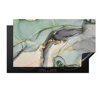 KitchenYeah© Induction Hob Protector Mat 20.5"x35.4" / 90x52 cm Stove Cap Top Cover Kitchen Cooker Covers for Electric Hobs Vinyl Gold - Marble - Green - Luxe - Glitter - Marble Look