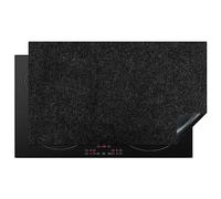 KitchenYeah© Induction Hob Protector Mat 20.5"x35.4" / 90x52 cm Stove Cap Top Cover Kitchen Cooker Covers for Electric Hobs Vinyl Granite - Black - Granite Structure - Dark