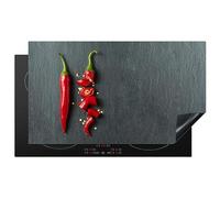 KitchenYeah© Induction Hob Protector Mat 20.5"x35.9" / 91.2x52 cm Stove Cap Top Cover Kitchen Cooker Covers for Electric Hobs Vinyl Pepper - Red - Spice - Grey - Green