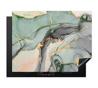 KitchenYeah© Induction Hob Protector Mat 23.2"x30.3" / 77x59 cm Stove Cap Top Cover Kitchen Cooker Covers for Electric Hobs Vinyl Gold - Marble - Green - Luxe - Glitter - Marble Look