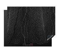 KitchenYeah© Induction Hob Protector Mat 23.2"x30.3" / 77x59 cm Stove Cap Top Cover Kitchen Cooker Covers for Electric Hobs Vinyl Stone - Anthracite - Dark Grey - Stone Structure