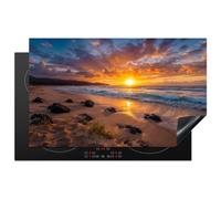 KitchenYeah© Induction Hob Protector Mat Ceramic Cooker Top Cover | 20.3"x32.7" / 83x51.5 cm Covers Protectors for Electric Hobs Flexible Vinyl Beach - Sunset - Waves - Nature