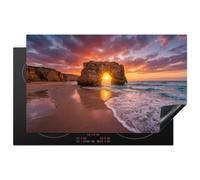 KitchenYeah© Induction Hob Protector Mat Ceramic Cooker Top Cover | 20.3"x32.7" / 83x51.5 cm Covers Protectors for Electric Hobs Flexible Vinyl Coast - Rock - Sunset - Sea - Nature