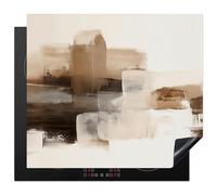 KitchenYeah© Induction Hob Protector Mat Cooker Top Protectors Cover | 20.1"x23.2" / 59x51 cm - Ceramic Covers Electric Hobs Vinyl Brush strokes - Abstract landscape - Tranquility